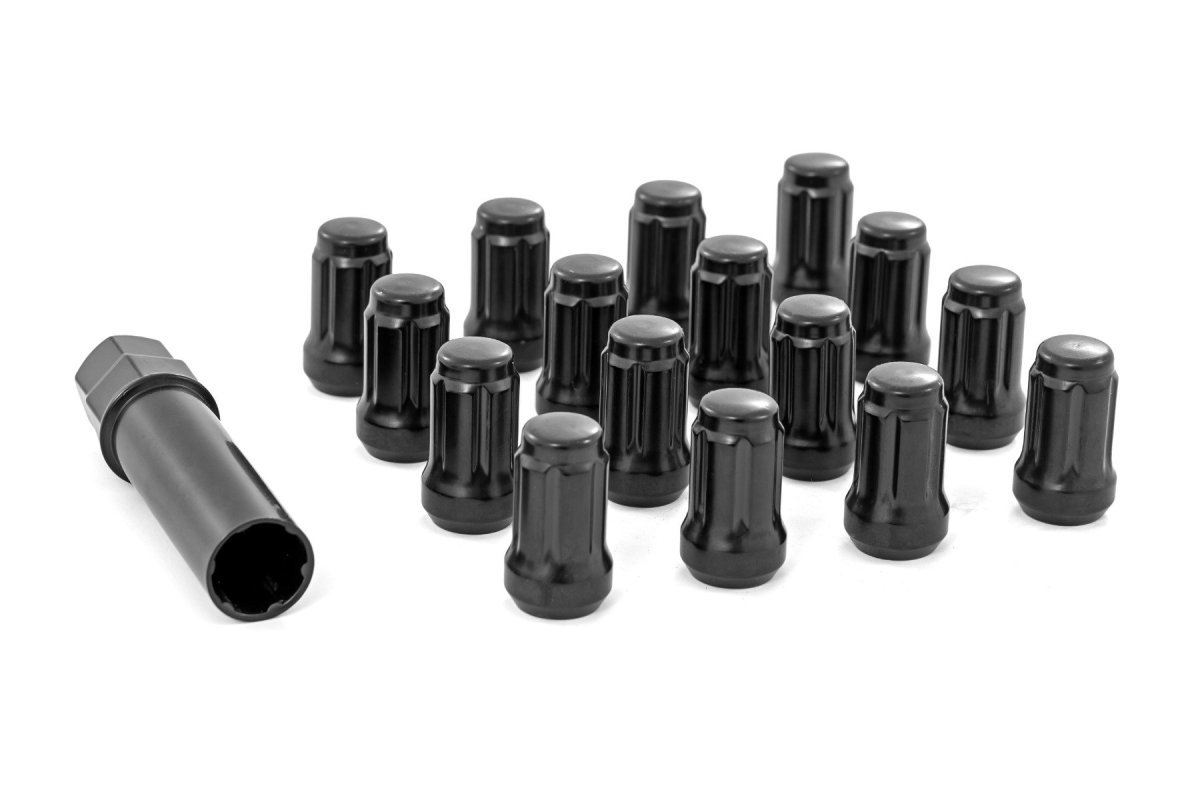 GMC S15 Jimmy Lug Nut Set - Rough Country - Splined - Black - '83-'91
